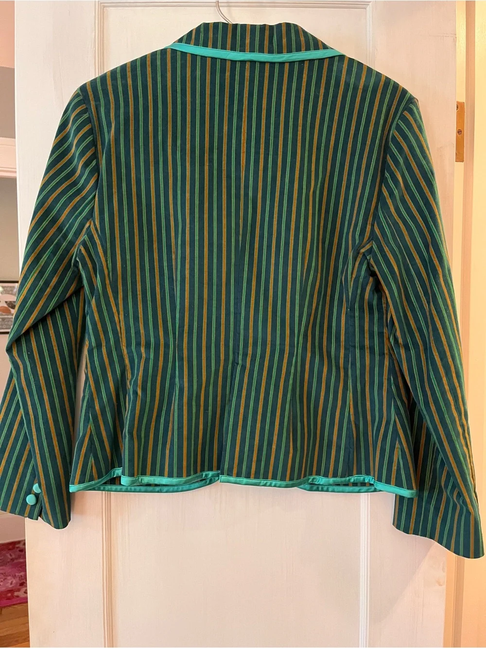 Original Penguin Green, Ochre & Teal Striped Blazer - Picture 3 of 6